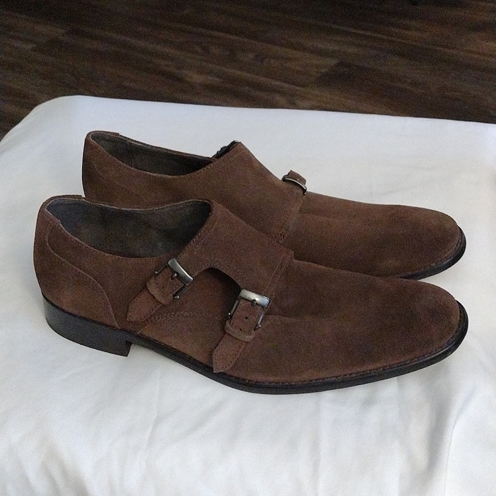 John Varvatos Brown suede dress shoes